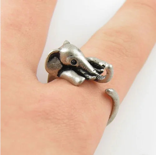 Elephant Open Ring - Animal Couple Ring