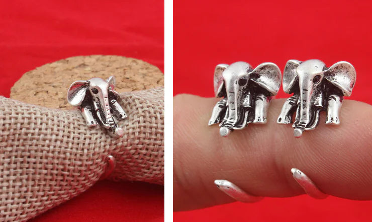 Elephant Open Ring - Animal Couple Ring